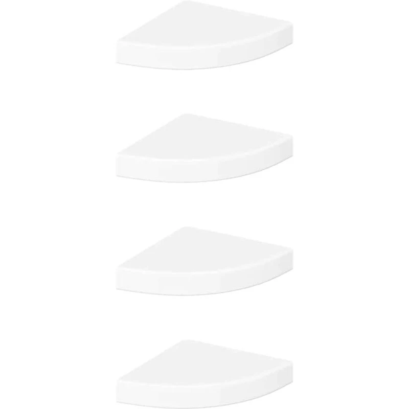 Image of VIDAXL Floating Corner Shelves 4 pcs High Gloss White 25x25x3.8cm mdf Vidaxl 8720286075197