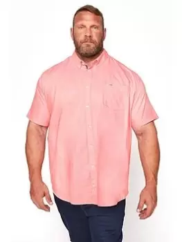 BadRhino Essential Short Sleeve Poplin Shirt - Pink, Size 5-6Xl, Men