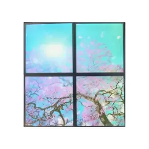 Image of ENER-J 60X60cm Sky Panel With Cherry Blossom Trees 2D Effect (4 Pcs Set)