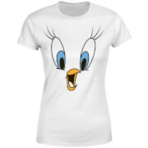 Image of Looney Tunes Tweety Face Womens T-Shirt - White - 3XL