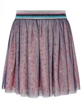 image of Monsoon Girls Colour Block Sequin Skirt - Pink