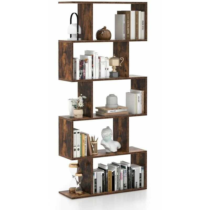 Image of COSTWAY 6-Panel Room Divider Folding Privacy Screen Fabric Wall Divider 331 x 188cm Brown