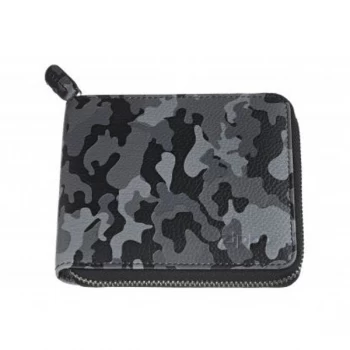 image of Zippo Grey Camouflage Leather Zipper Wallet (12 x 10.5 x 2cm)