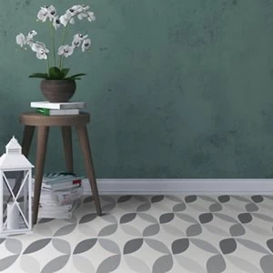 Image of D-C-Fix Grey & white Geometric Tile effect Self adhesive Vinyl tile Pack of 11