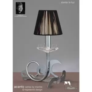 image of Acanto Table Lamp 1 E14 Bulb, Polished Chrome with Black Shade