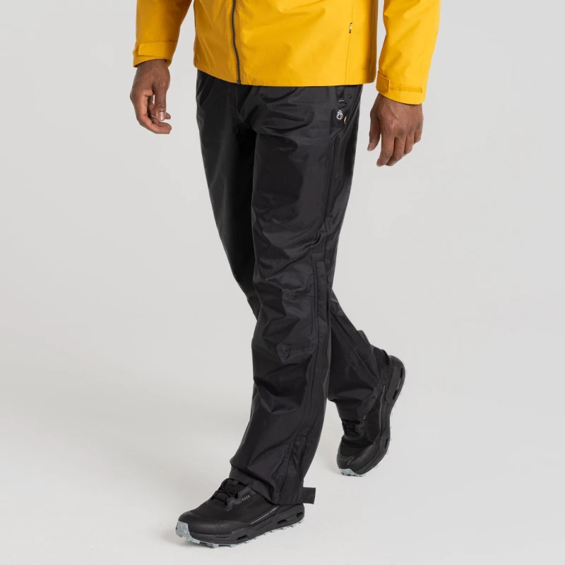 Image of Craghoppers AquaDry 'Ascent' Waterproof Hiking Overtrousers Black male