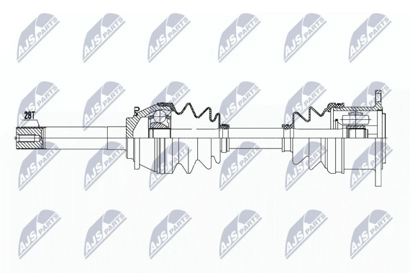 Image of NTY NPW-MS-051 Drive shaft Front Axle Right Drive Shaft (13)
