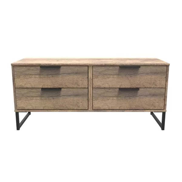 Image of Welcome Furniture Ready Assembled Hong Kong G 4 Drawer Bed Box In Vintage Oak