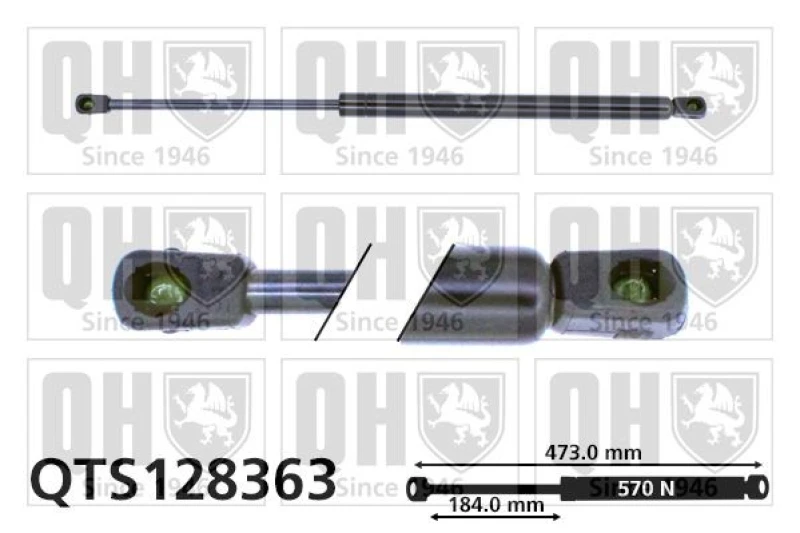 Image of QUINTON HAZELL Tailgate strut QUINTON HAZELL QTS128363