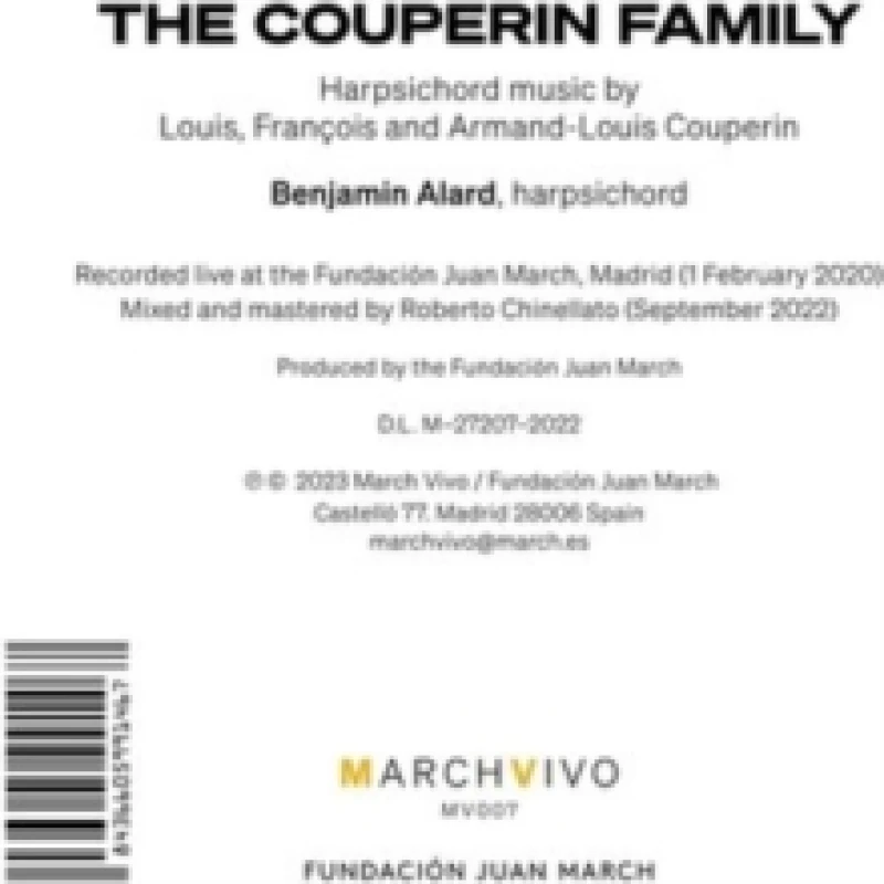 Image of Benjamin Alard: The Couperin Family CD / Album Digipak