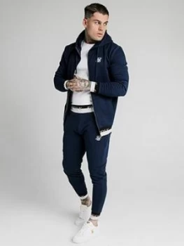Image of SikSilk Deluxe Zip Through Hoodie - Navy