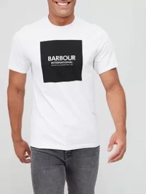 Image of Barbour International Block Logo T-Shirt, White, Size 2XL, Men