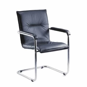 Image of Teknik Office Envoy Stylish Leather Faced Boardroom Chair Pack of 2, Black
