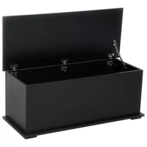 Image of HOMCOM Ottoman Storage Box Chest With Hinged Lid Black