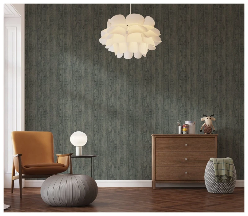 Image of Arthouse Arthouse Luxe Timber Silver Wallpaper