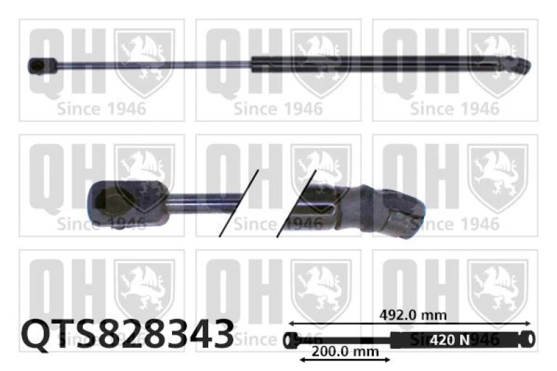 Image of QUINTON HAZELL Tailgate strut QUINTON HAZELL QTS828343