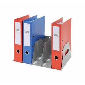 Image of Lever Arch Filing Rack Portable Rigid Metal Grey