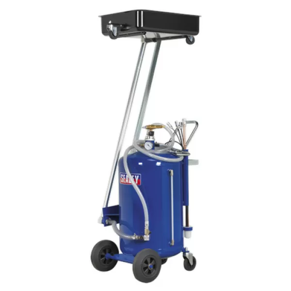 Image of Sealey AK462DX Mobile Oil Drainer Probes 100ltr Cantilever Air Discharge
