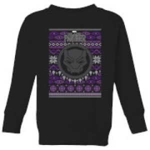 Image of Marvel Avengers Black Panther Kids Christmas Sweatshirt - Black - 11-12 Years