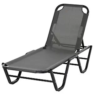 Image of HOMCOM Sun Lounger 84B-386GY Aluminum, Texteline Grey