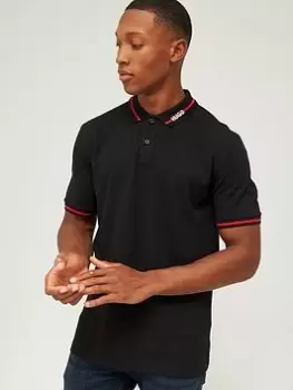 image of HUGO Dostner Polo Shirt - Black, Size L, Men