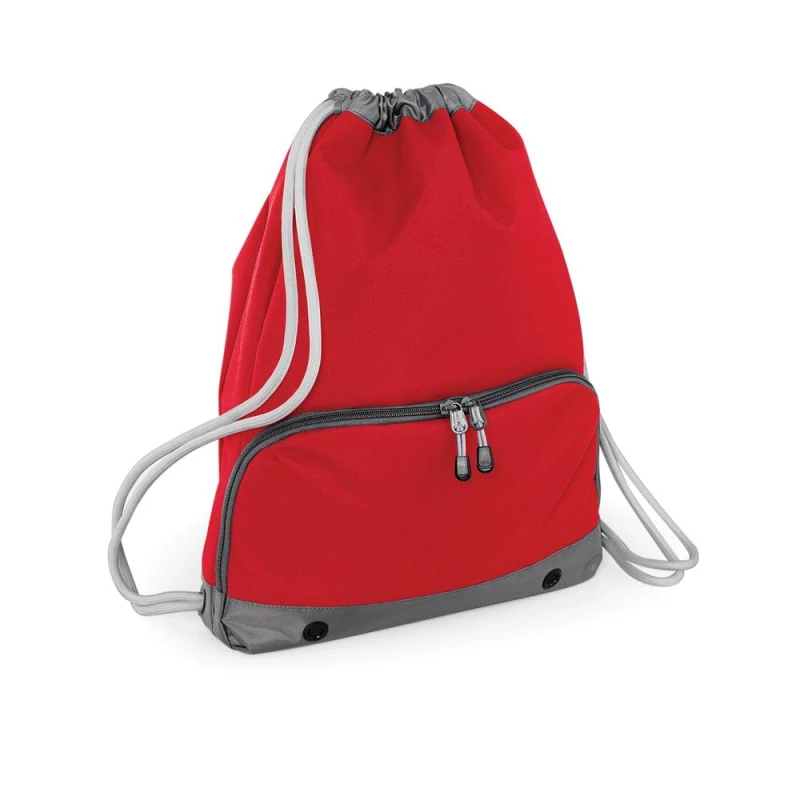 Image of Bagbase Mens Athleisure Water Resistant Drawstring Sports Gymsac Bag in Grey Grey Male