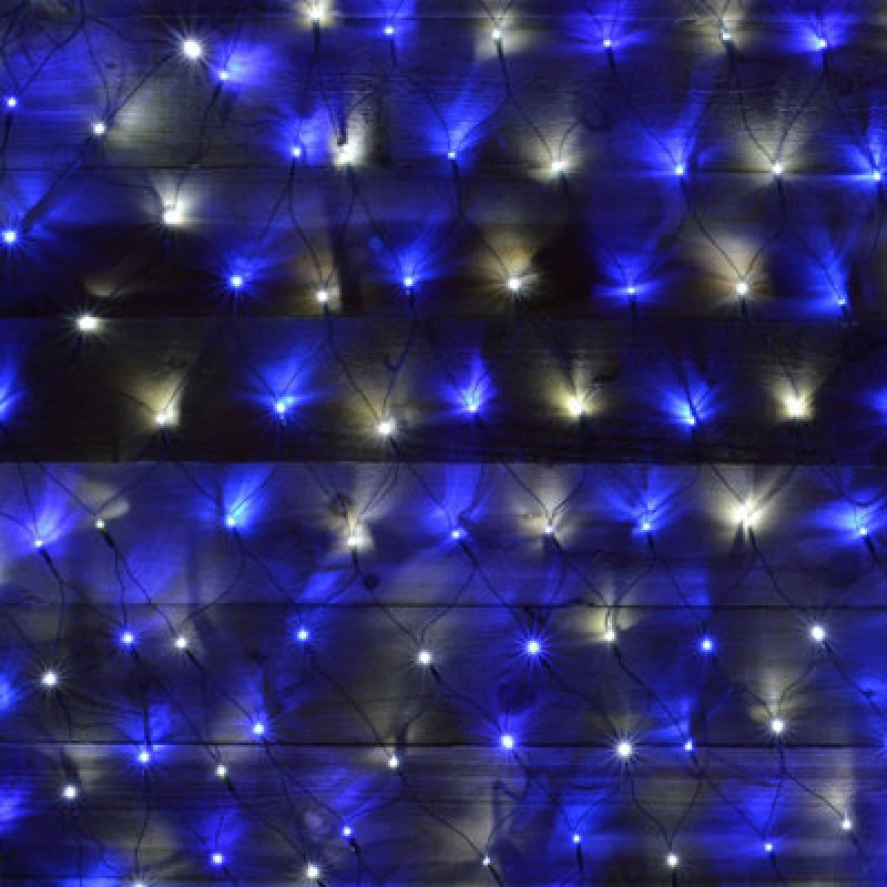 Image of Samuel Alexander 1.7M X 1.2M 180 LED Premier Indoor Outdoor Multifunction Christmas Net Light With Timer In Blue & White