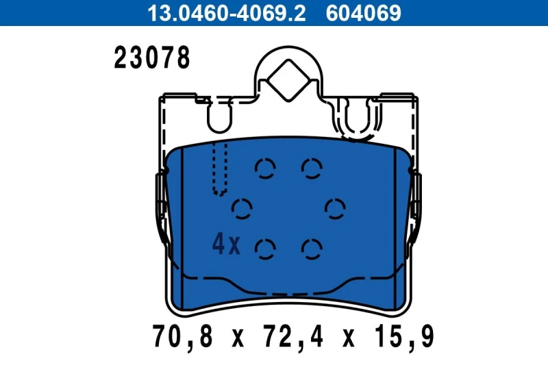 Image of ATE 13.0460-4069.2 Brake pad set excl. wear warning contact Brake Pad Set,disc brake (402)