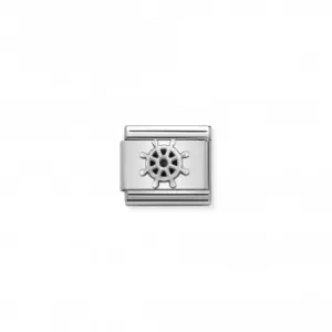 Image of Nomination Composable Classic Oxidized Boat Wheel Link 330101/26