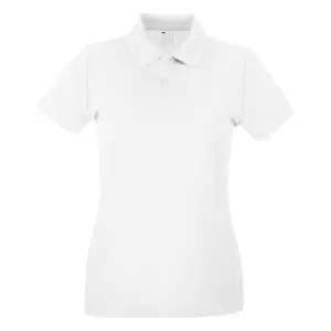 image of Womens/Ladies Fitted Short Sleeve Casual Polo Shirt (Large) (Snow)