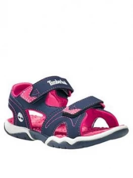 Image of Timberland Girls Adventure Seeker 2 Strap Sandals - Navy/Pink, Size 9 Younger