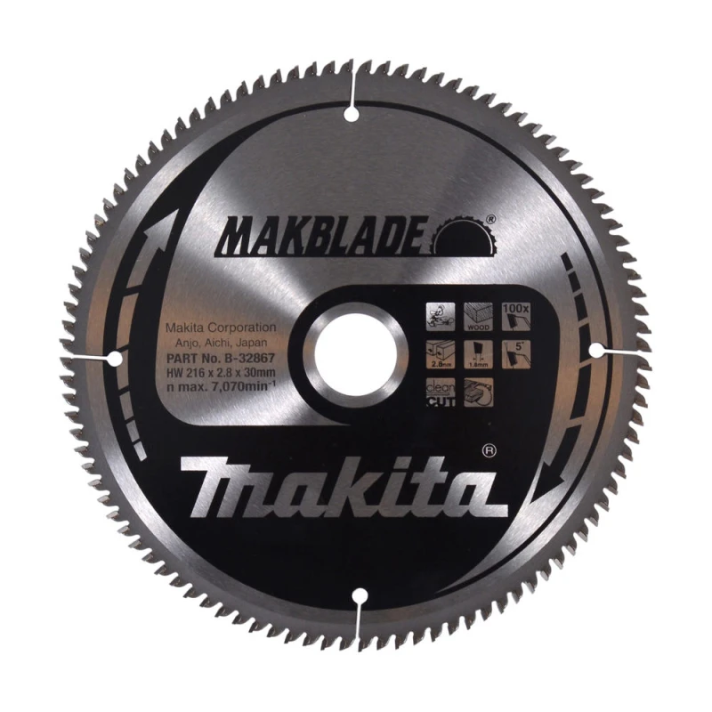 Image of Makita MAKBLADE Circular Saw Blade for Wood Cutting B-32867 Diameter: 216mm