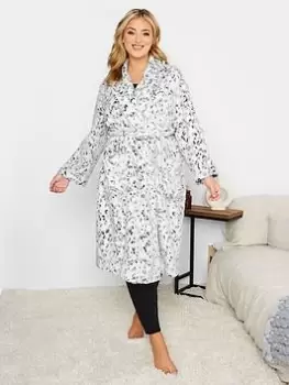 Image of Yours Animal Shawl Collar Robe, Grey, Size 26-28, Women