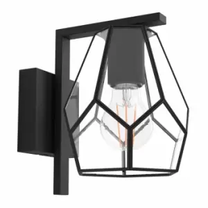 Image of Eglo Angular Clear Glass Retro Wall Lamp