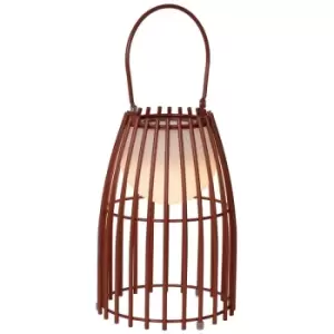 Image of Lucide FJARA - Table Lamp Outdoor - Ø17.5cm- LED Dim. - 1x0,3W 3200K - IP44 - 3 StepDim - Rust Brown
