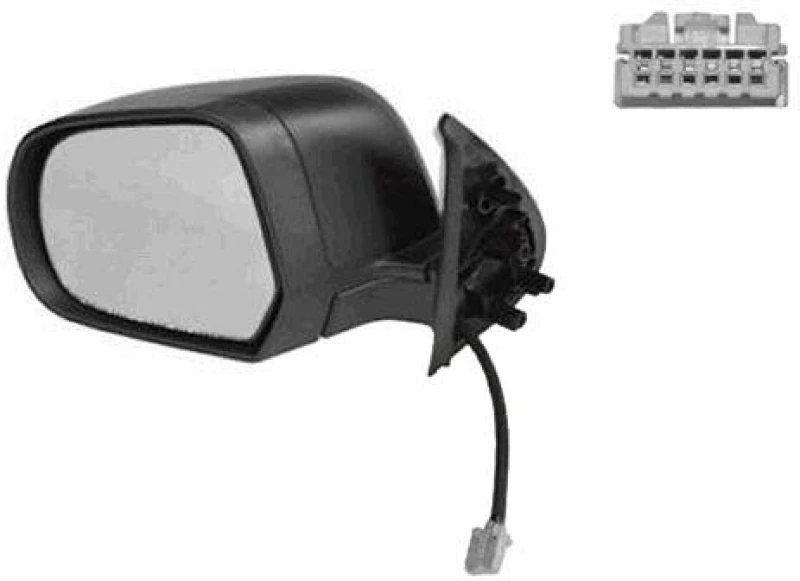 Image of VAN WEZEL 3334807 Wing mirror * HAGUS * Left, Heatable, primed Outside Mirror (50)