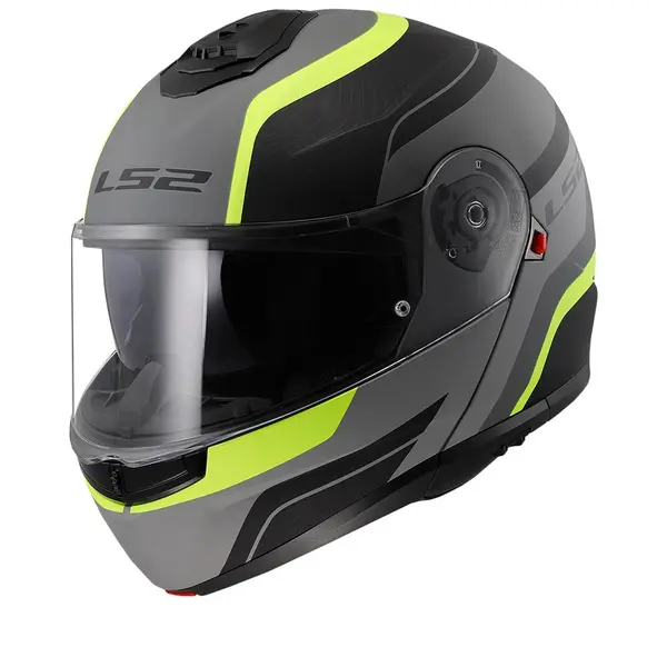 Image of LS2 FF908 Strobe II Monza Matt Black H-V Yellow 06 Modular Helmet Size XS