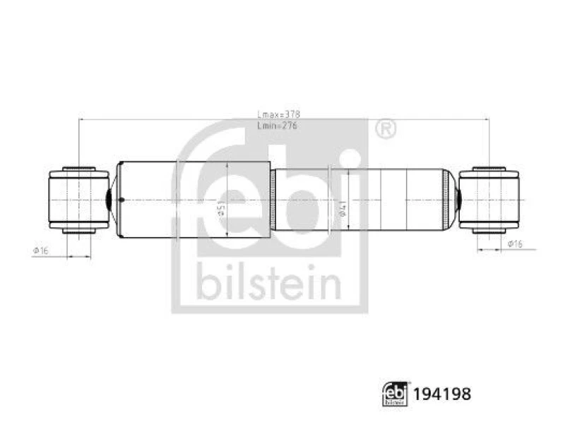Image of Shock absorber FEBI BILSTEIN 194198