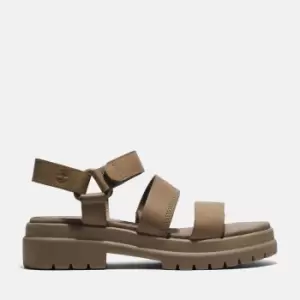 Timberland London Vibe Ankle-strap Sandal For Her In Light Brown Beige, Size 3.5