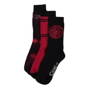 Image of GAME OF THRONES House of the Dragon Iconic Logo Crew Socks, Male, 39/42, Multi-colour (CR768702GOT-39/42)