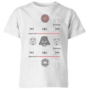 Image of Star Wars Imperial Knit Kids Christmas T-Shirt - White - 11-12 Years