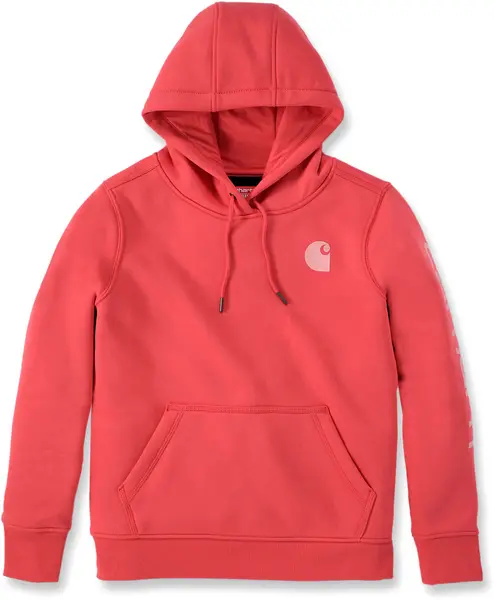 Image of Carhartt Clarksburg Logo Ladies Hoodie, red, Size XS for Women