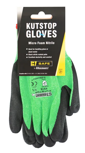 Image of Beeswift Beeswift Kutstop Micro Foam Nitrile Gloves 1 Pair Green L BS050L