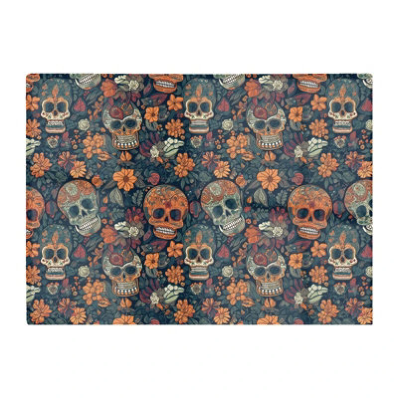 Image of Warren Reed Designer Dia De Los Muertos Skulls Glass Chopping Board