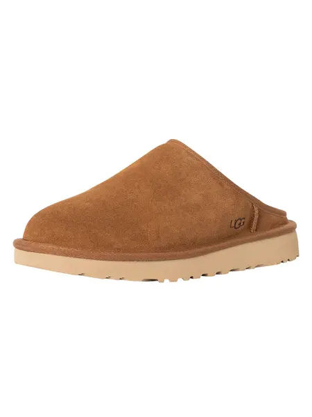 image of Ugg Classic Slip on Suede Slippers Chestnut 11 UK