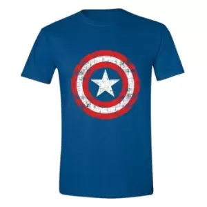 image of Marvel T-Shirt Captain America Cracked Shield Size L