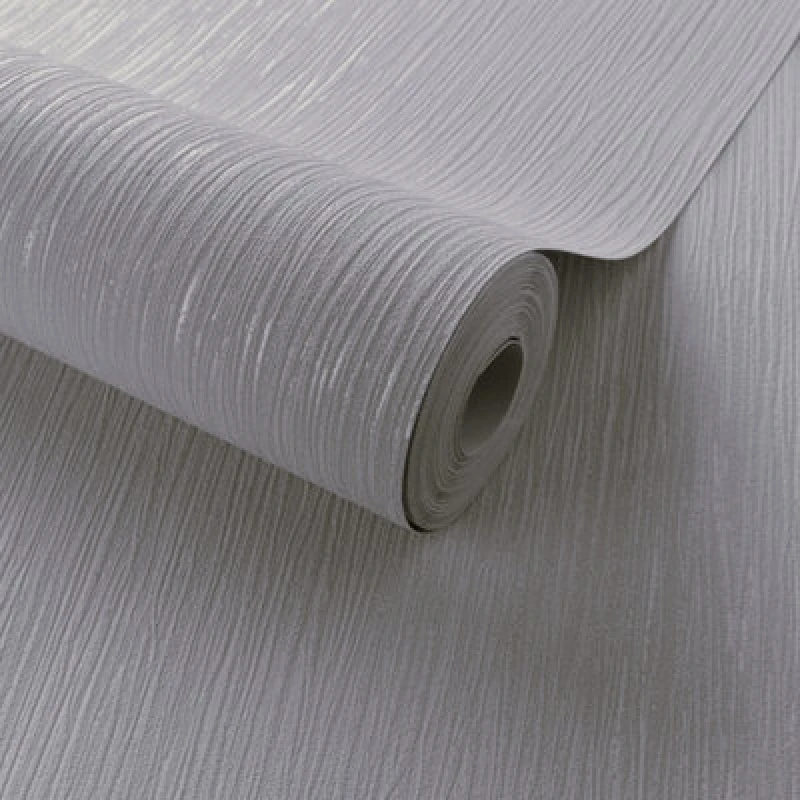 Image of Grandeco Regency Plain Glitter Textured Blown Vinyl Wallpaper, Grey