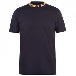 image of Alpha Industries Neck Print T Shirt - Iron Grey 466