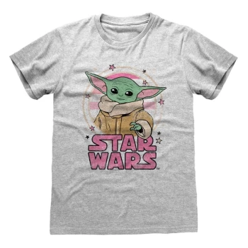 Image of Mandalorian - Starry Child Unisex Large T-Shirt - Grey