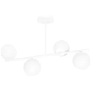 Image of Emibig Bior White Globe Ceiling Light with White Glass Shades, 4x E14